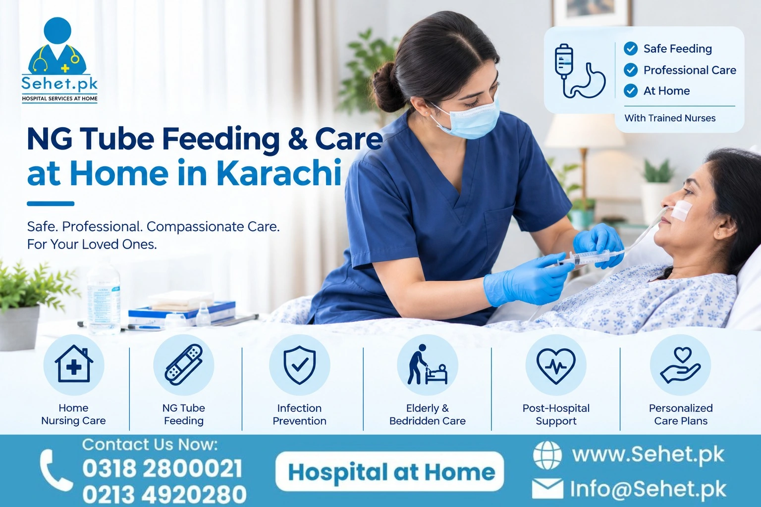NG Tube Feeding & Care at Home in Karachi